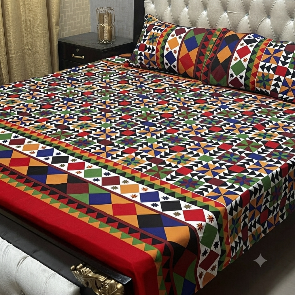 3-D Crystal Cotton Bedsheet