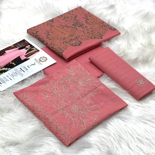 3pc Embroidered Doria Lawn