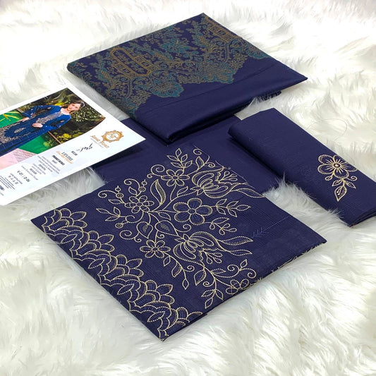 3pc Embroidered Doria Lawn