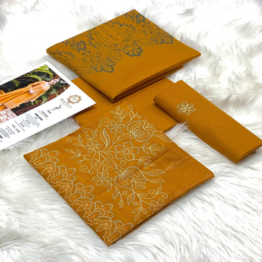 3pc Embroidered Doria Lawn