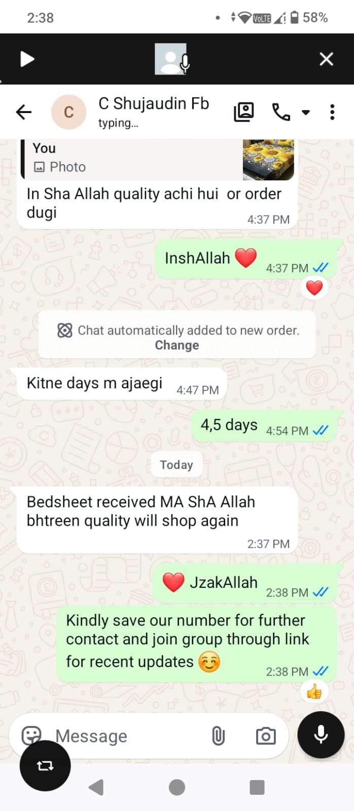 Customer review screenshot