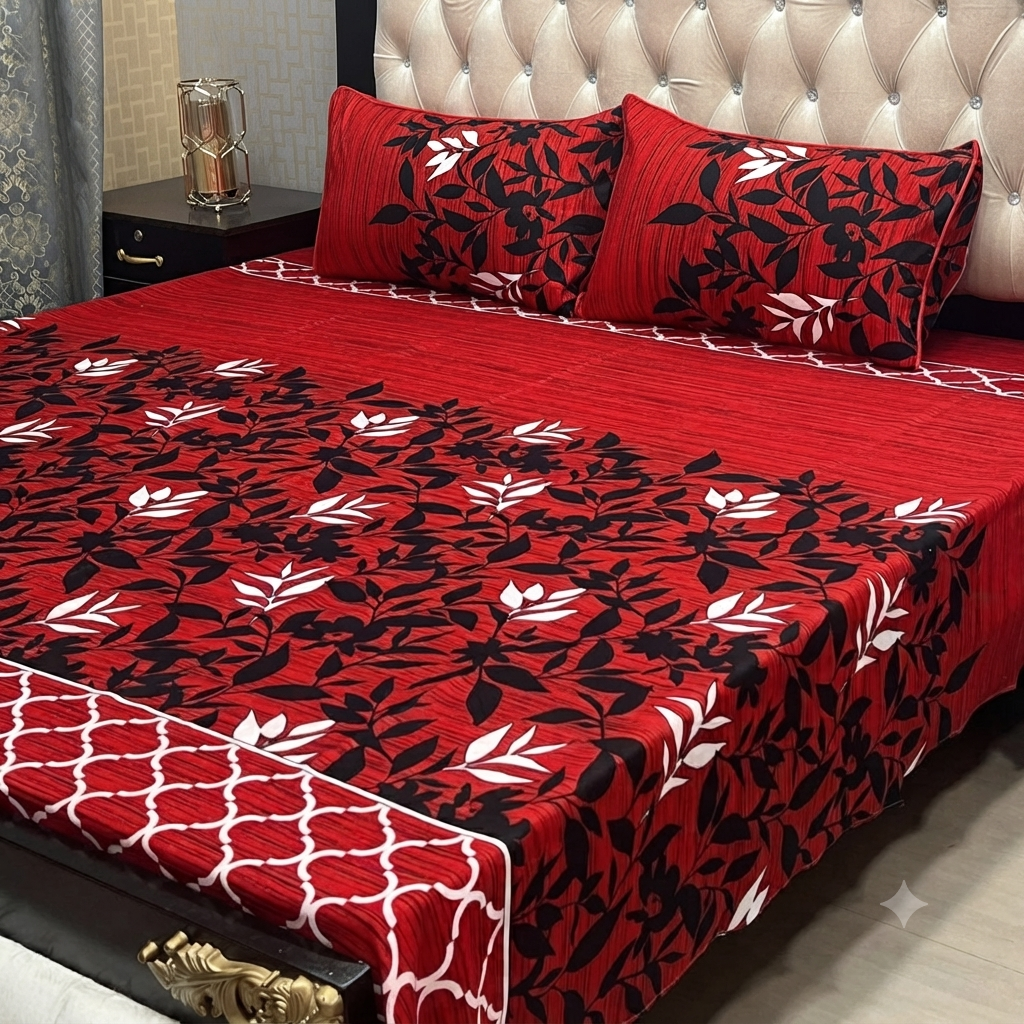 3-D Crystal Cotton Bedsheet