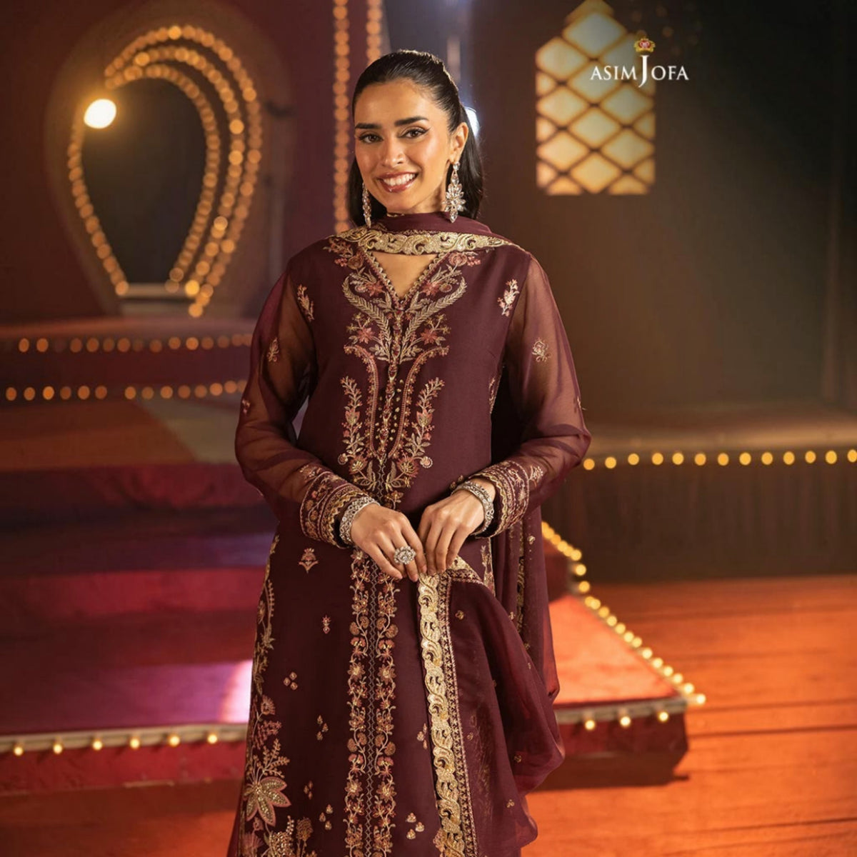 3-Piece Embroidered Dhanak Unstitched Suit