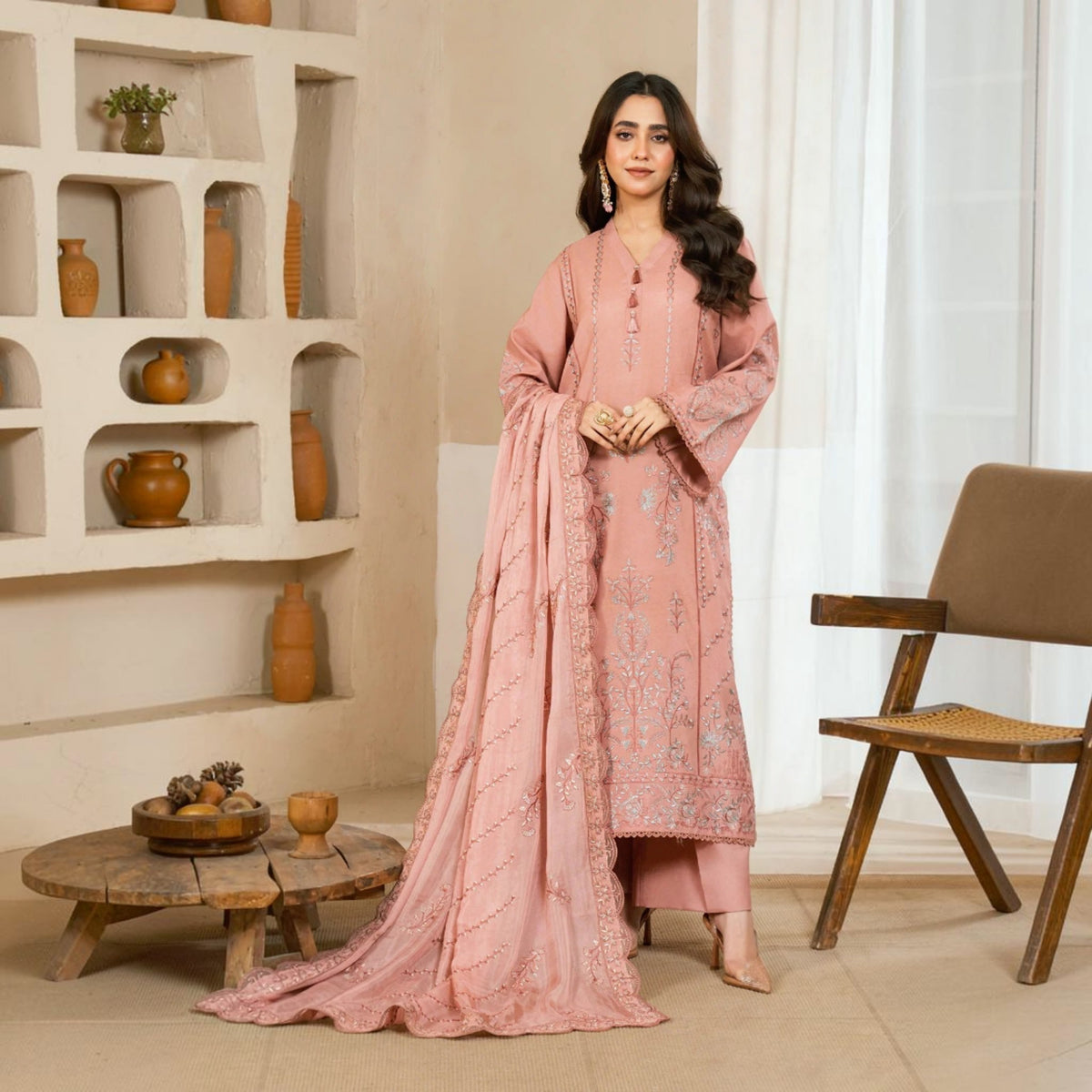 3-Piece Embroidered Lawn Unstitched Suit