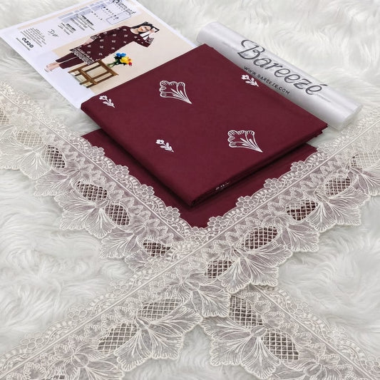 2-Piece Embroidered Dhanak Unstitched Suit