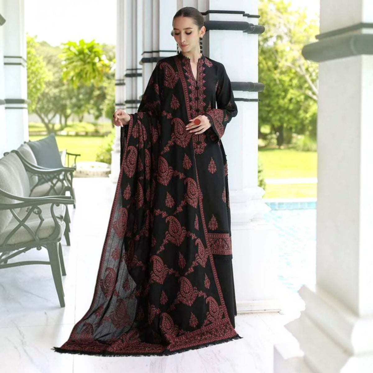 3-Piece Embroidered Lawn Unstitched Suit