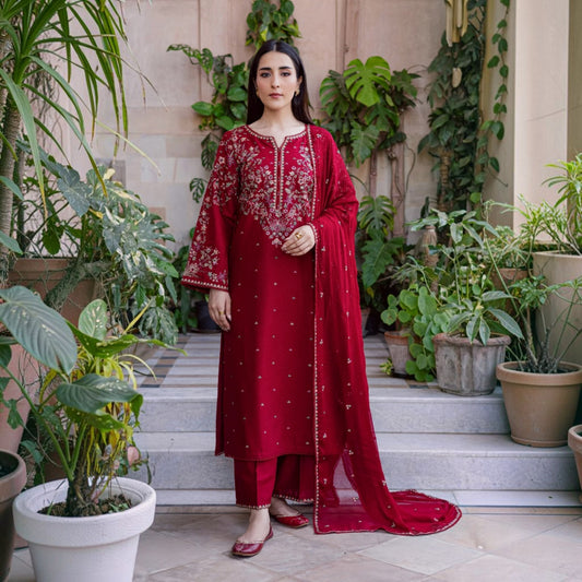 3-Piece Embroidered Lawn Unstitched Suit