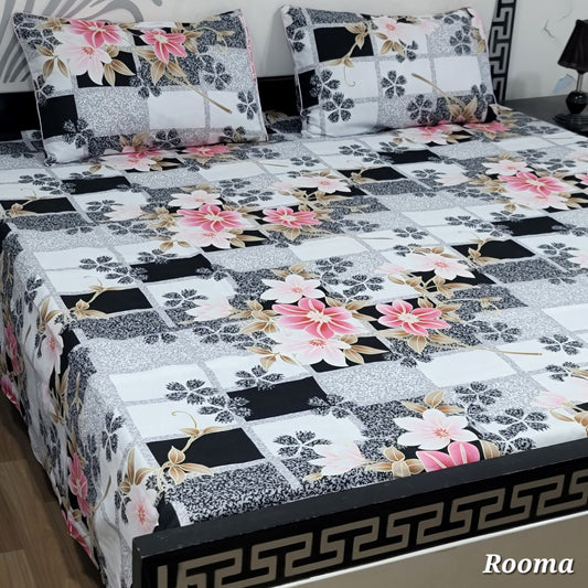 3D Pure Crystal Cotton Bedsheet