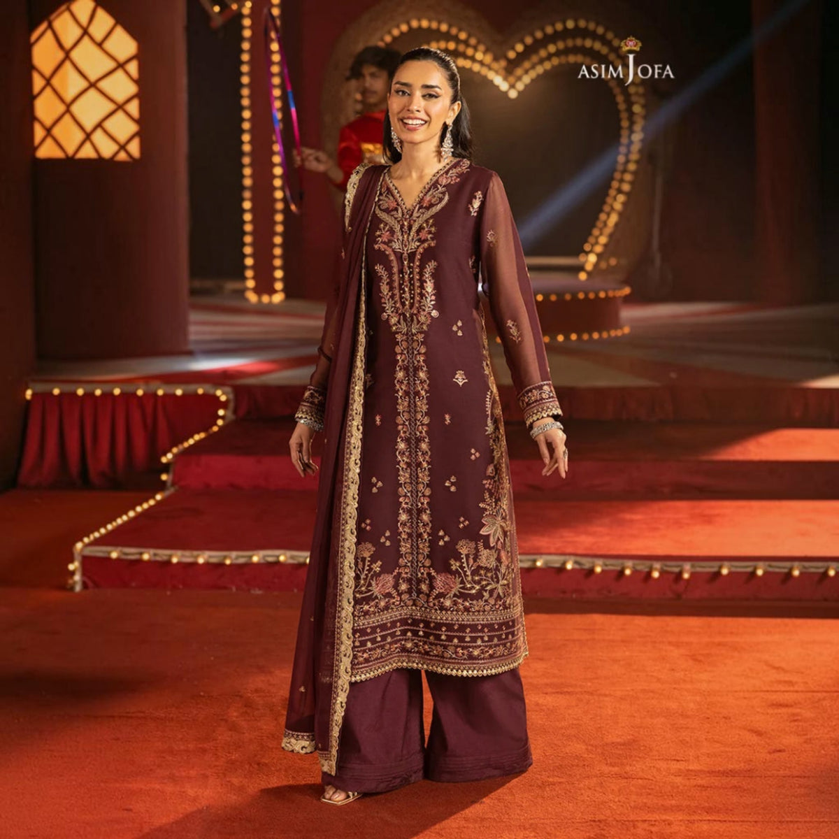 3-Piece Embroidered Dhanak Unstitched Suit
