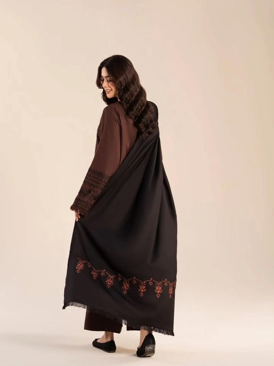 3-Piece Embroidered Dhanak Unstitched Suit